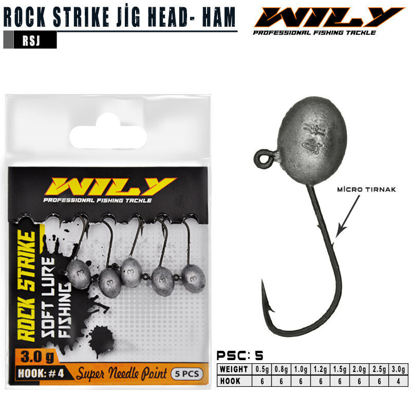 Wily Rock Strike Jighead 3.0gr