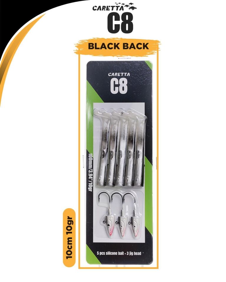 Caretta C8 10Cm 10Gr Silikon Yem Black Black