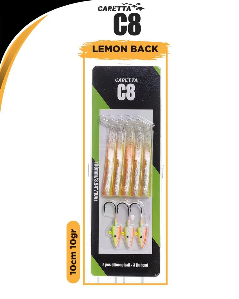 Caretta C8 10Cm 10Gr Silikon Yem Lemon Back