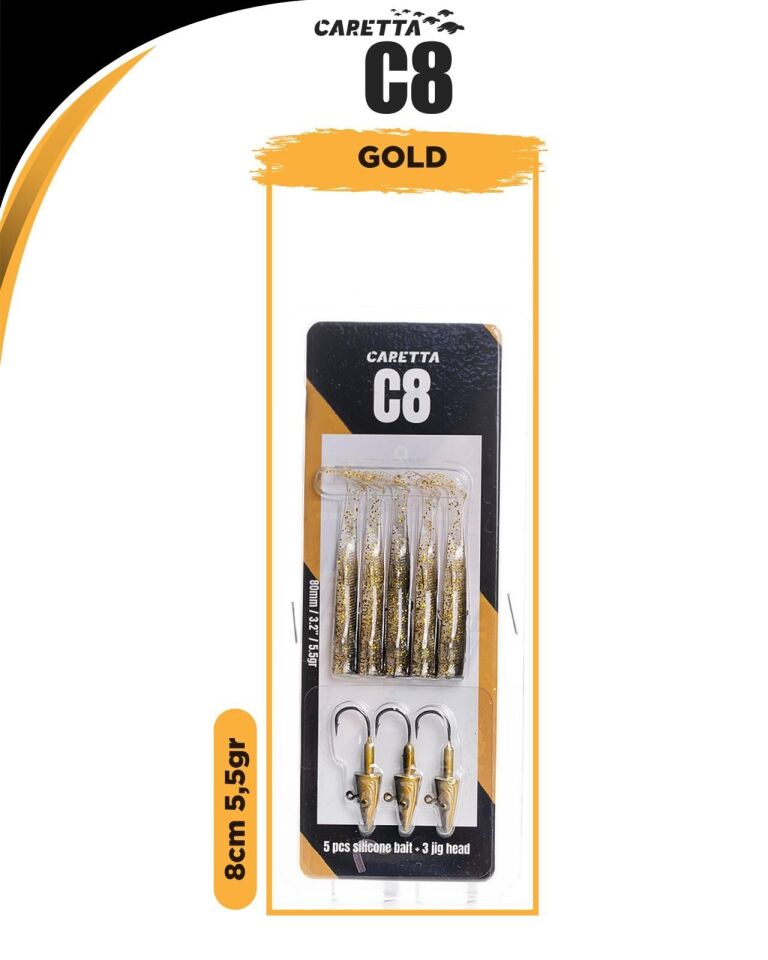 Caretta C8 8Cm 5.5Gr Silikon Yem Gold