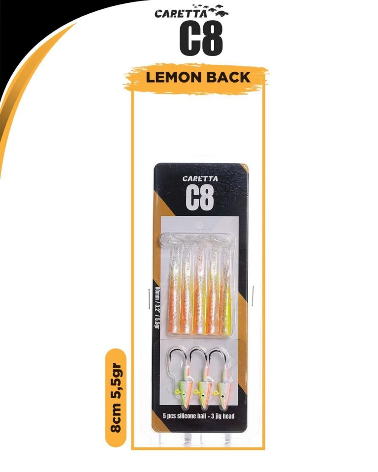 Caretta C8 8Cm 5.5Gr Silikon Yem Lemon Back