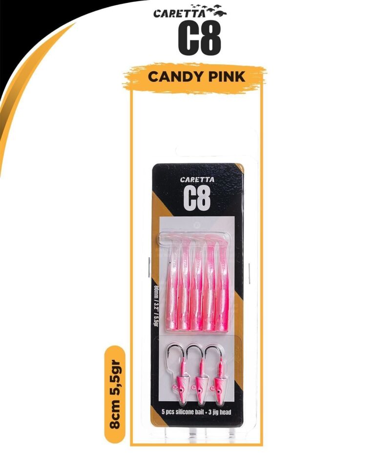 Caretta C8 8Cm 5.5Gr Silikon Yem Pink