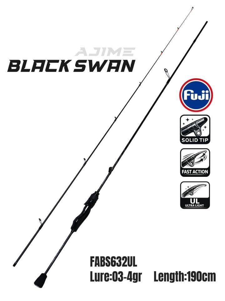 Fujin Ajime Black Swan 190 Cm 0.3-4 Gr Aji Lrf Kamışı