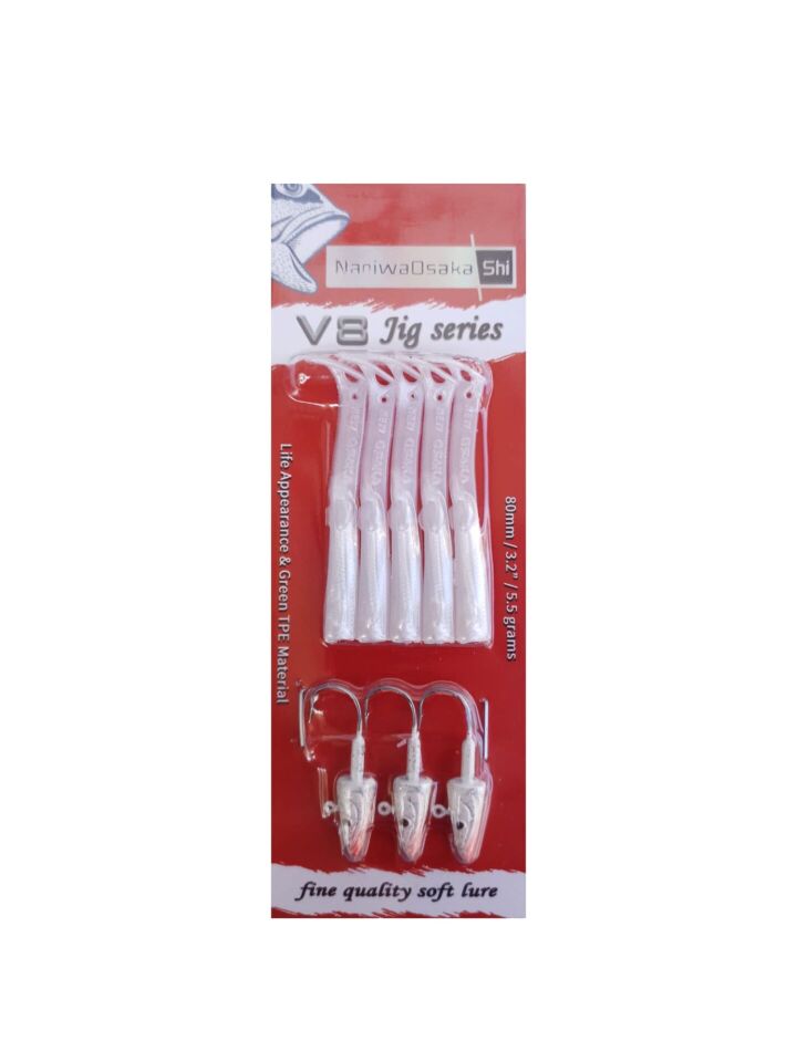 Osaka V8 8Cm 5.5Gr Silikon Yem Pearl Silver