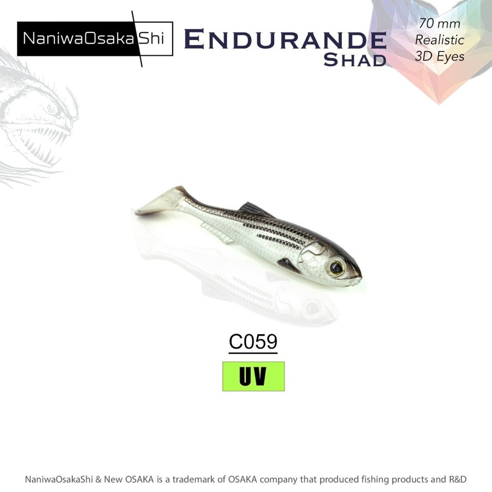 Nanıwaosakashı Endurande Shad 70mm Silikon Yem C059 Mullet