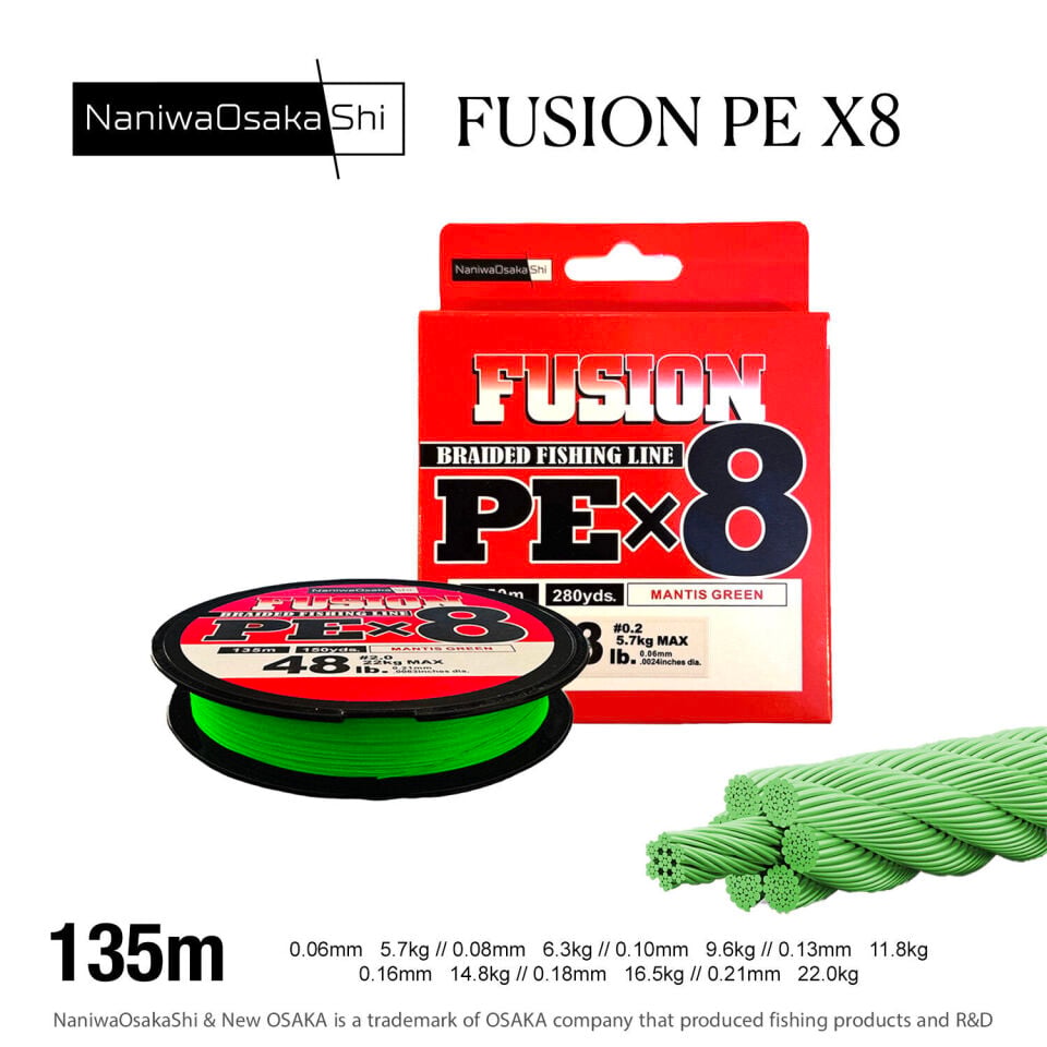 Nanıwaosakashı Fusıon 8X 135Mt İp Misina 0.16mm