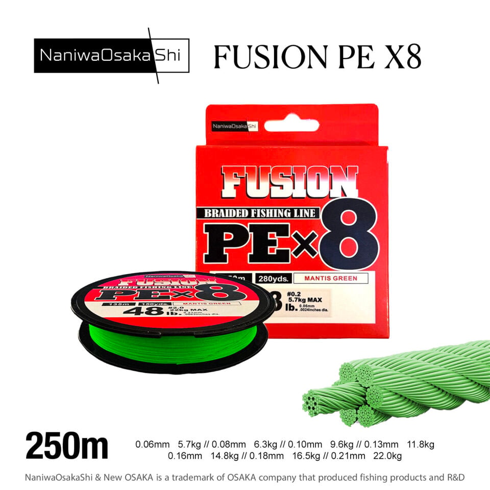 Nanıwaosakashı Fusıon 8X 250Mt İp Misina 0.18mm