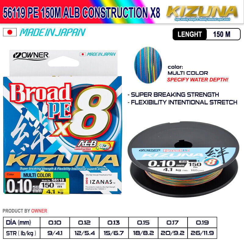 Owner Kizuna 150m Construction x8 MultiColor İp Misina