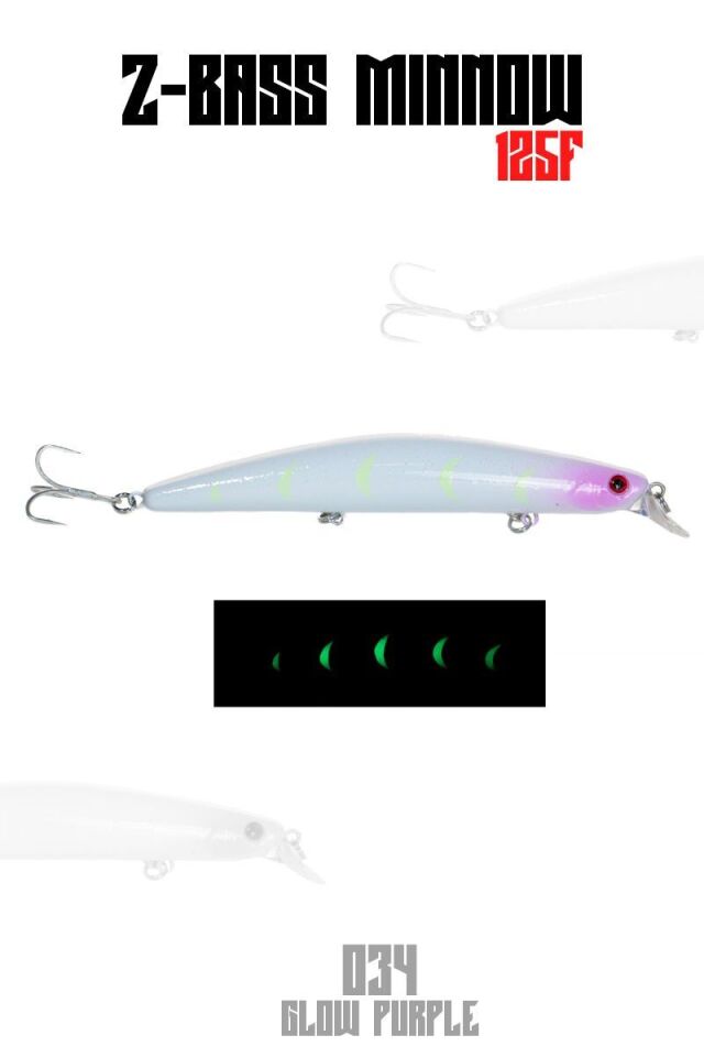 Fujin Z-Bass Minnow 125F 21Gr Maket Yem 034 Glow Purple