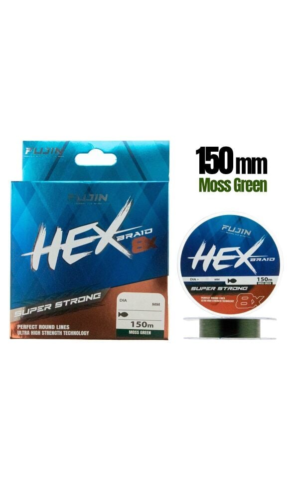 Fujin Hex 8X 150Mt  Moss Green İp Misina 0.14mm