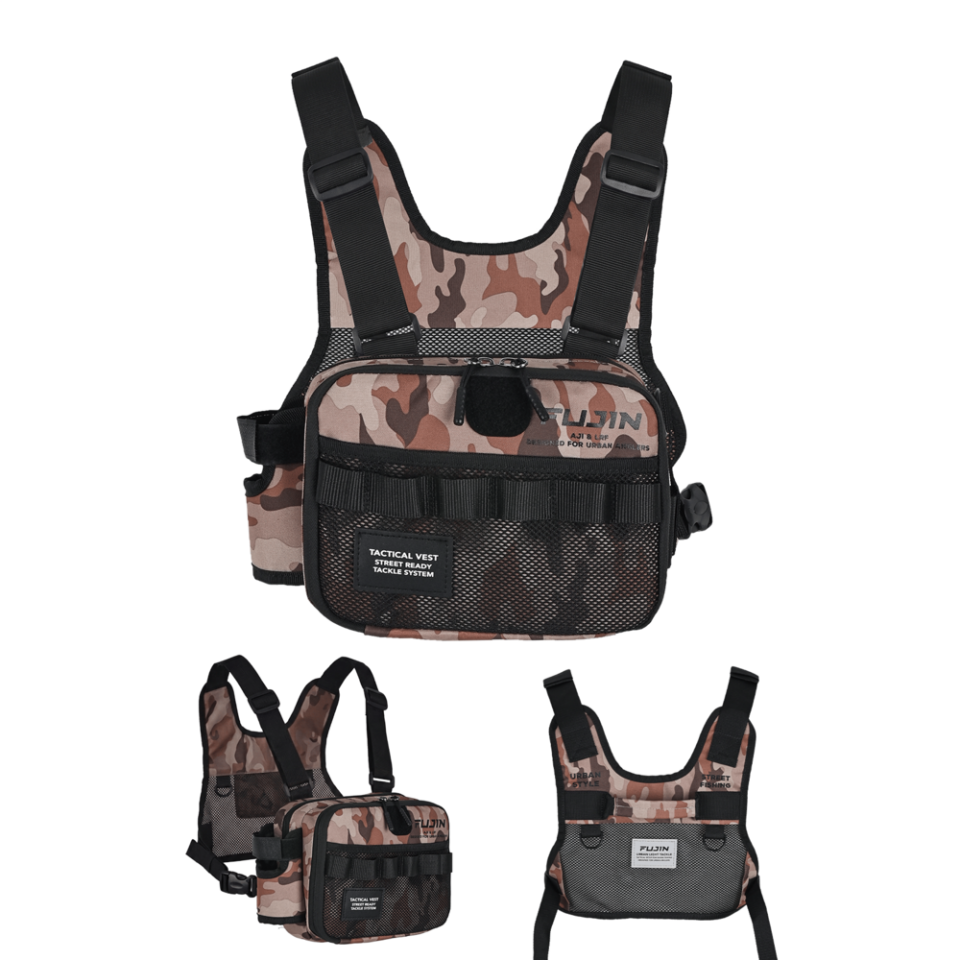 Fujin Tactical Vest Brown Camo Balıkçı Çantası
