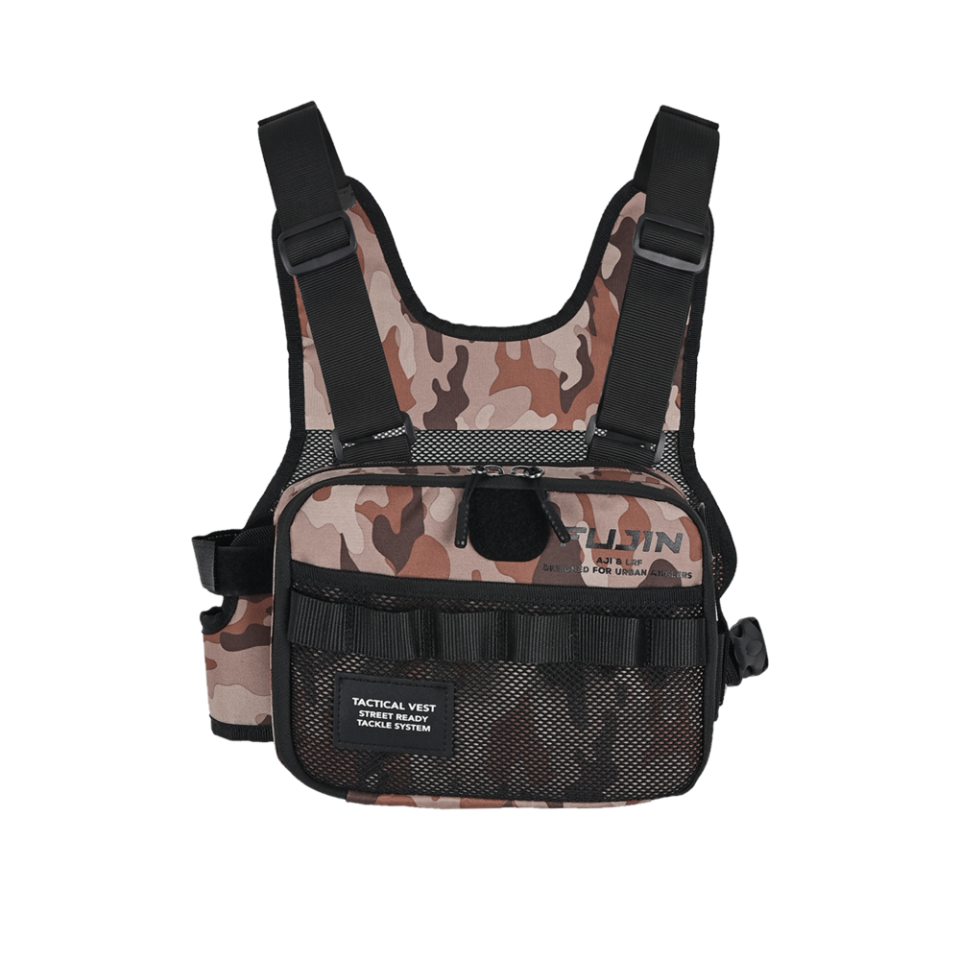 Fujin Tactical Vest Brown Camo Balıkçı Çantası