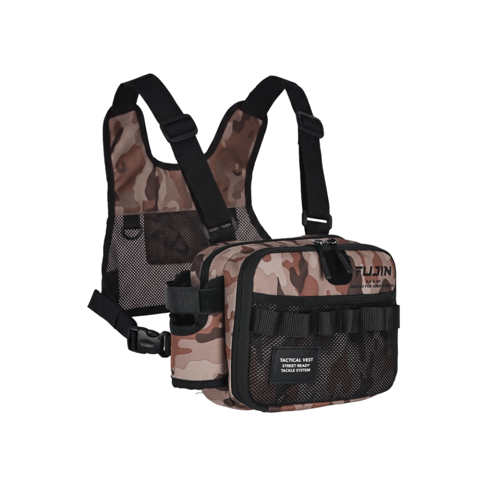 Fujin Tactical Vest Brown Camo Balıkçı Çantası