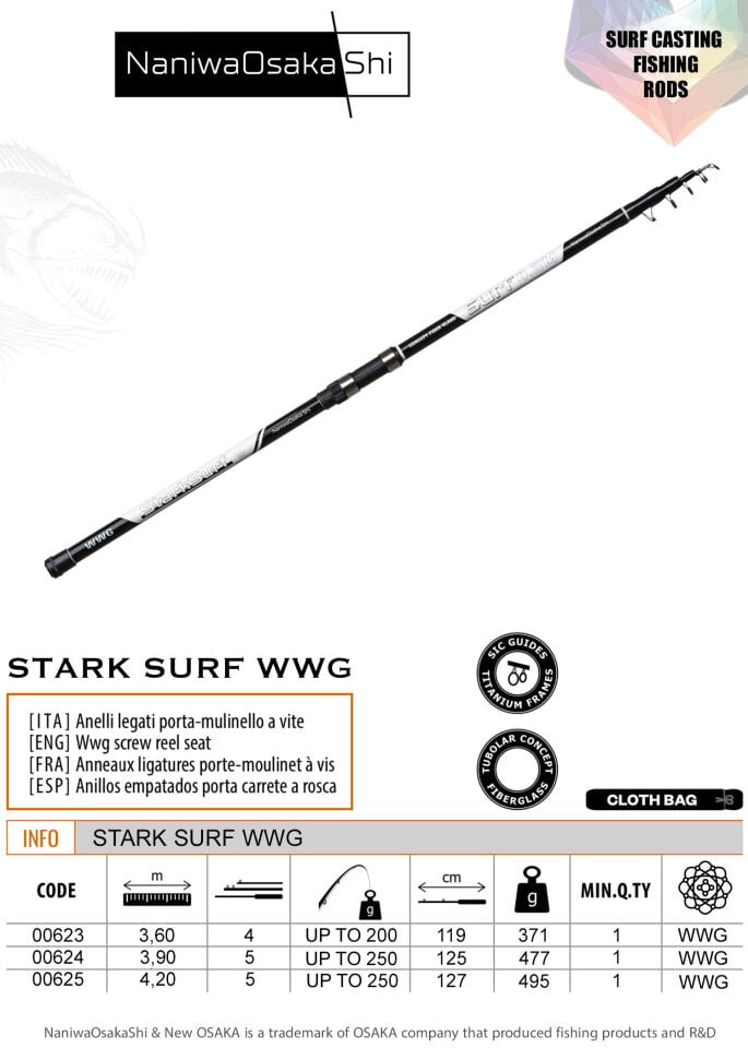 Nanıwaosakashı Stark Surf 3,90Cm 100-250 Surf Kamışı