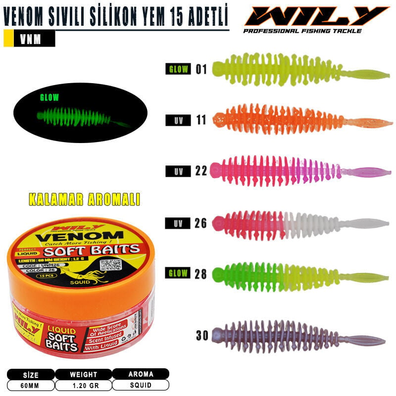Wily Venom 6cm Sıvılı ve Kokulu Silikon Yem