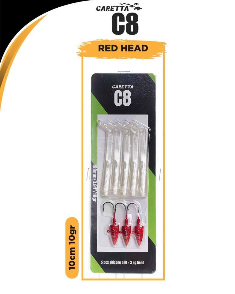 Caretta C8 10Cm 10Gr Silikon Yem Red Head