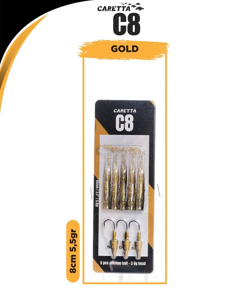 Caretta C8 8Cm 5.5Gr Silikon Yem Gold