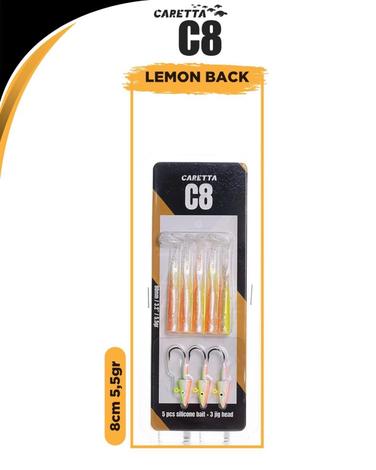 Caretta C8 8Cm 5.5Gr Silikon Yem Lemon Back