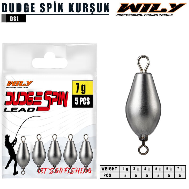 Wily Dudge Fırdöndülü Spin Kurşunu 5 li Paket