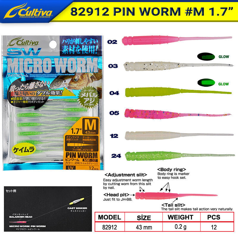 Owner Chum Shrimp Pin Worm 4.3cm Lrf Silikon Yem