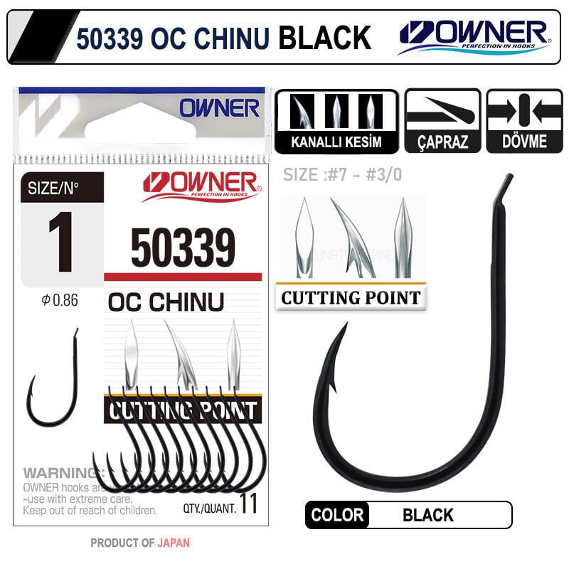 Owner 50339 Cut Chinu Black İğne no 2/0