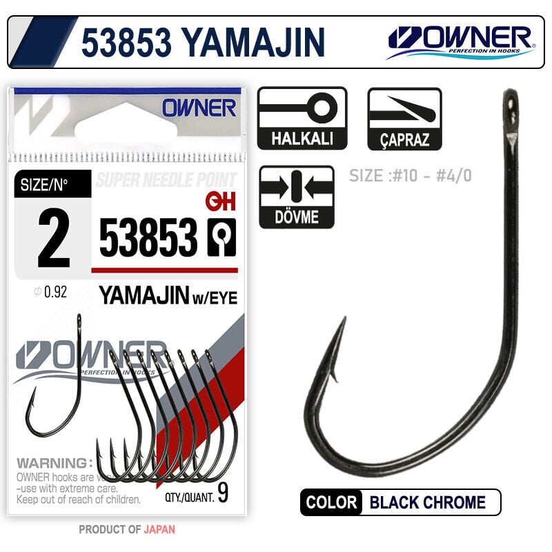 Owner 53853 Yamajin With Eye Black Chrome İğne no:2/0