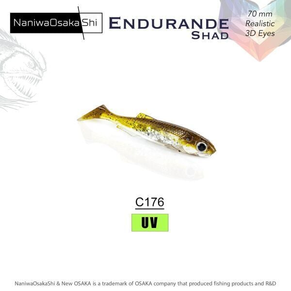Nanıwaosakashı Endurande Shad 70mm Silikon Yem C176 Brown Back Silver