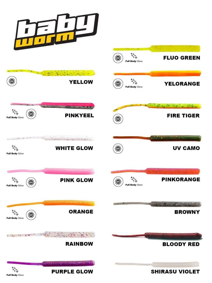 Fujin Baby Worm Lrf Yem Fluo Green
