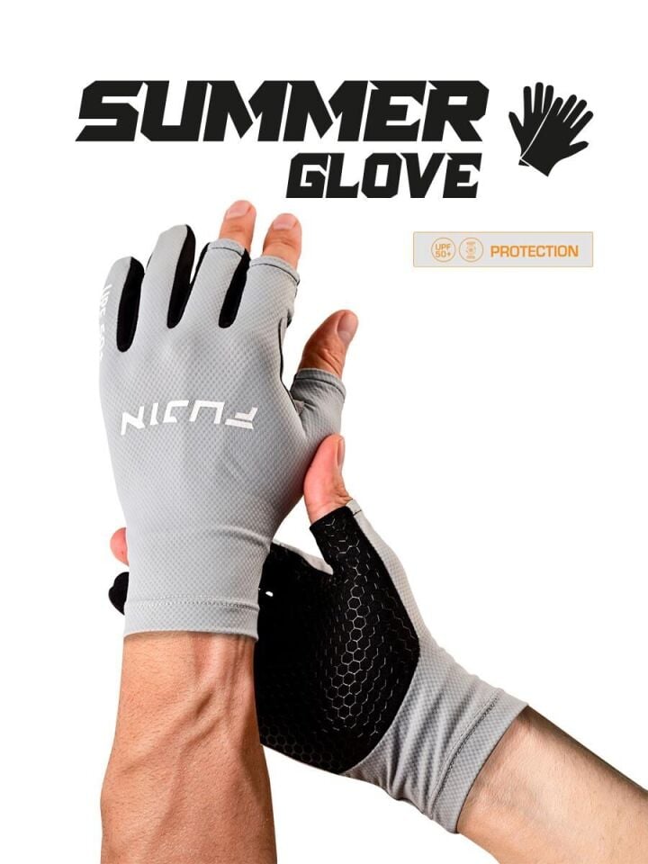 Fujin Pro Angler S24 Summer Gloves Grey S/M