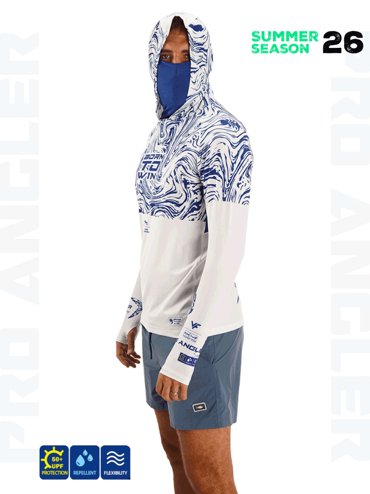 Fujin Pro Angler S26 Buff&Hoodie Izohips White Blue Small