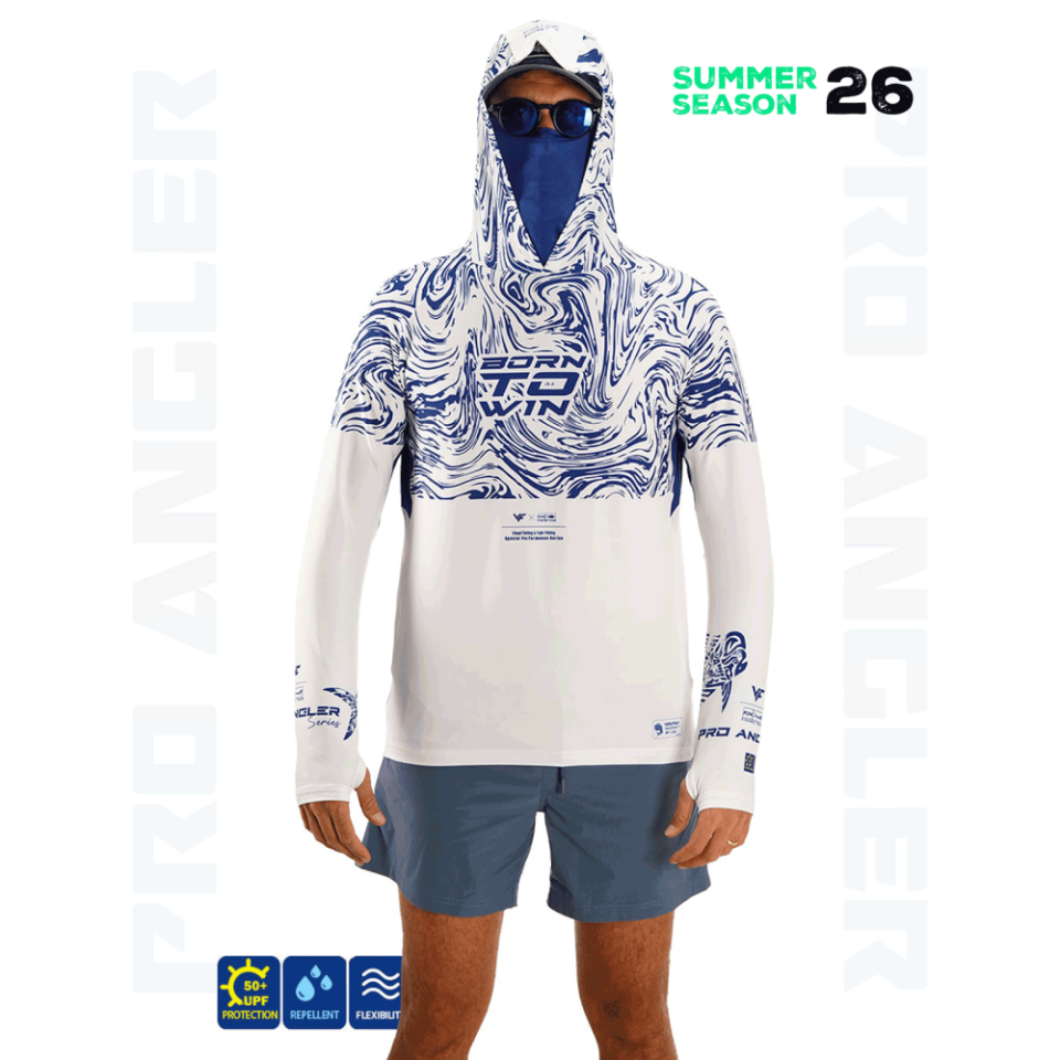 Fujin Pro Angler S26 Buff&Hoodie Izohips White Blue Xxl