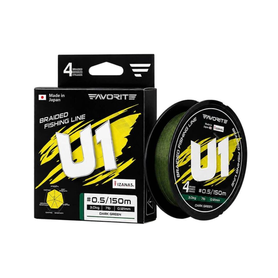 Favorite U1 4x 150 Mt Koyu Yeşil İp Misina 0.5 Pe
