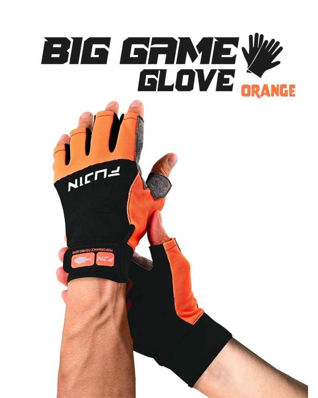 Fujin Pro Angler S24 Big Game Gloves Orange #S/M
