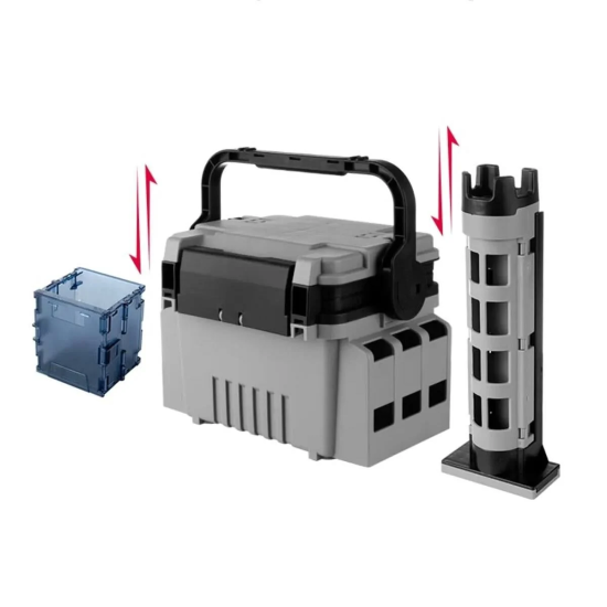 Shufa Çift Katli Ekstra Dayanikli Profesyonel Balıkçı Kutu Çanta 12L- Gri