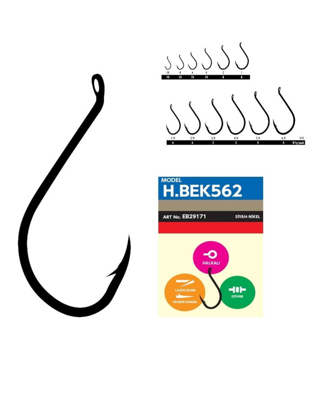 Hbek 562 Black Nıckel   6 Lı No: 1/0