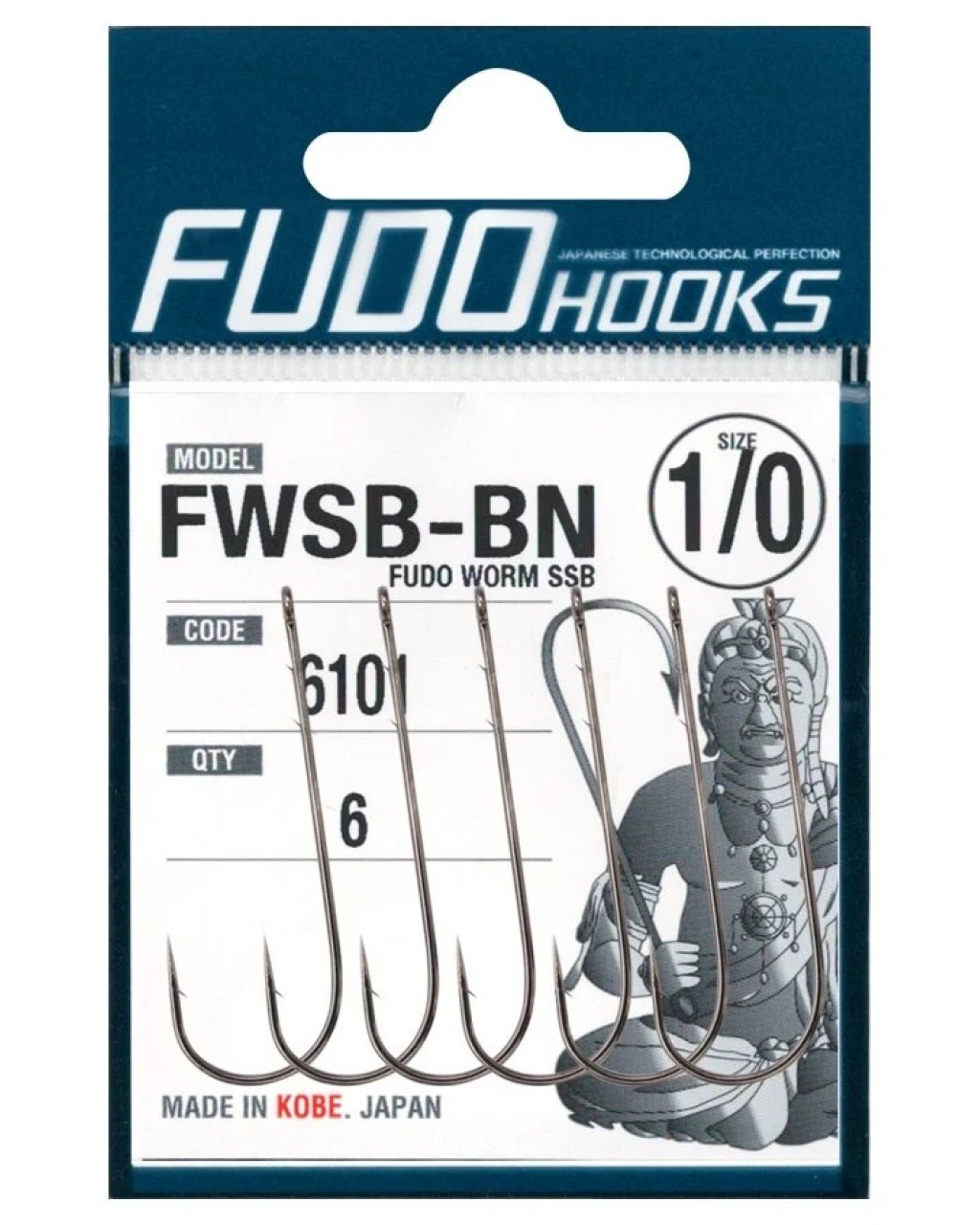 6101 Fudo Worm Ssb, No:1/0, Black Nıkel, 6P