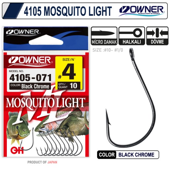Owner 4105 Musquito Light Black Chrome İğne no 1