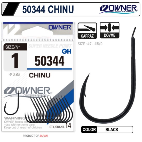 Owner 50344 Chinu Black İğne no 1/0