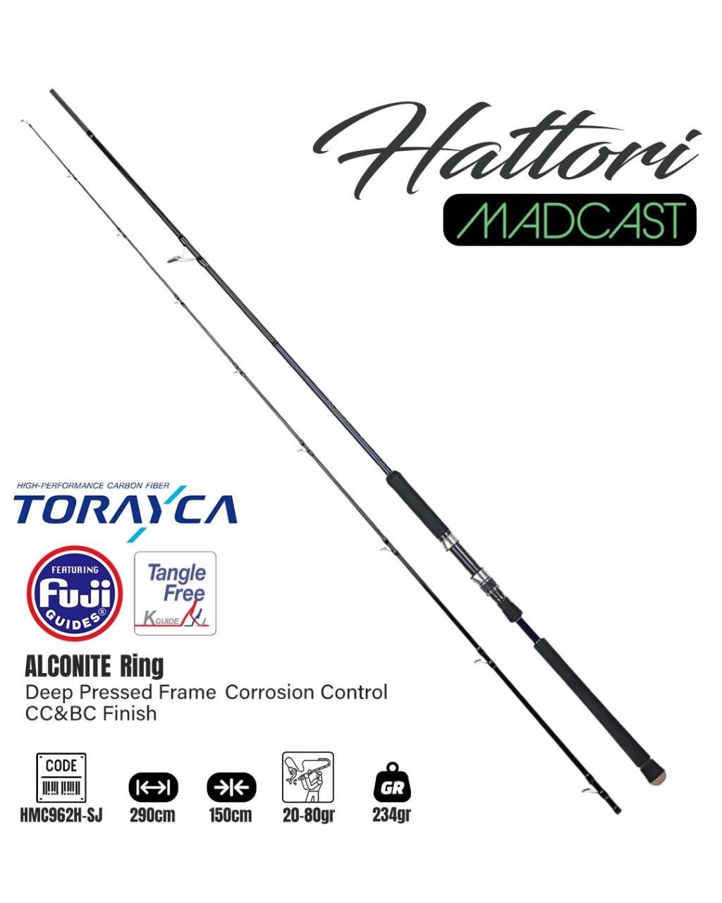 Fujin Madcast 290Cm 20-80Gr Shore Jig Kamışı
