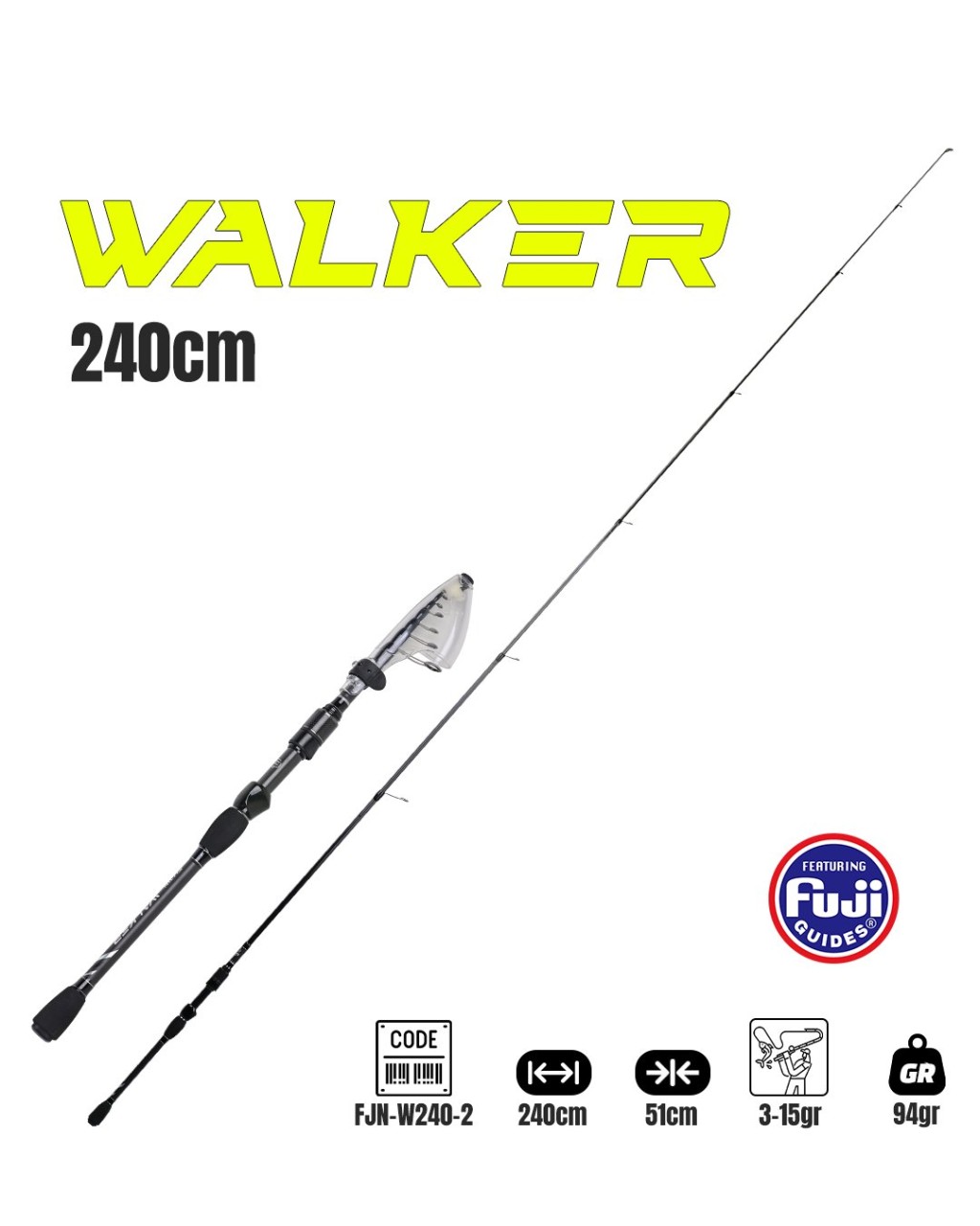 Fujin Walker 240Cm 3-15Gr Teleskopik Spin Kamışı