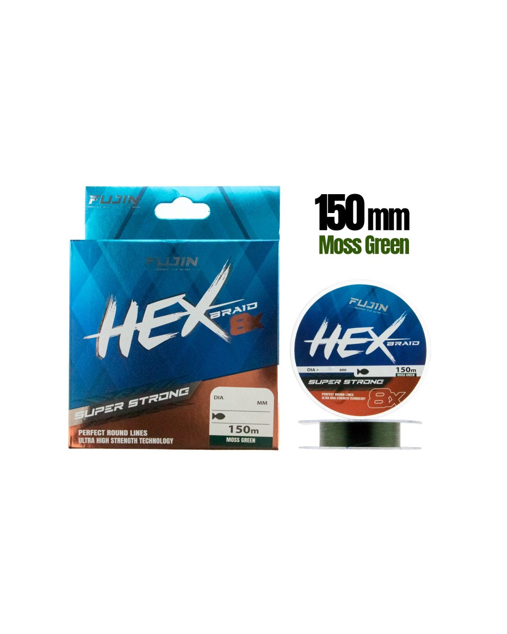 Fujin Hex 8X 150Mt. 0.18Mm Moss Green