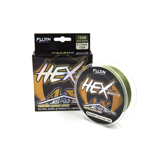Fujin Hex 4X 150Mt. 0.12Mm Moss Green Pe Line