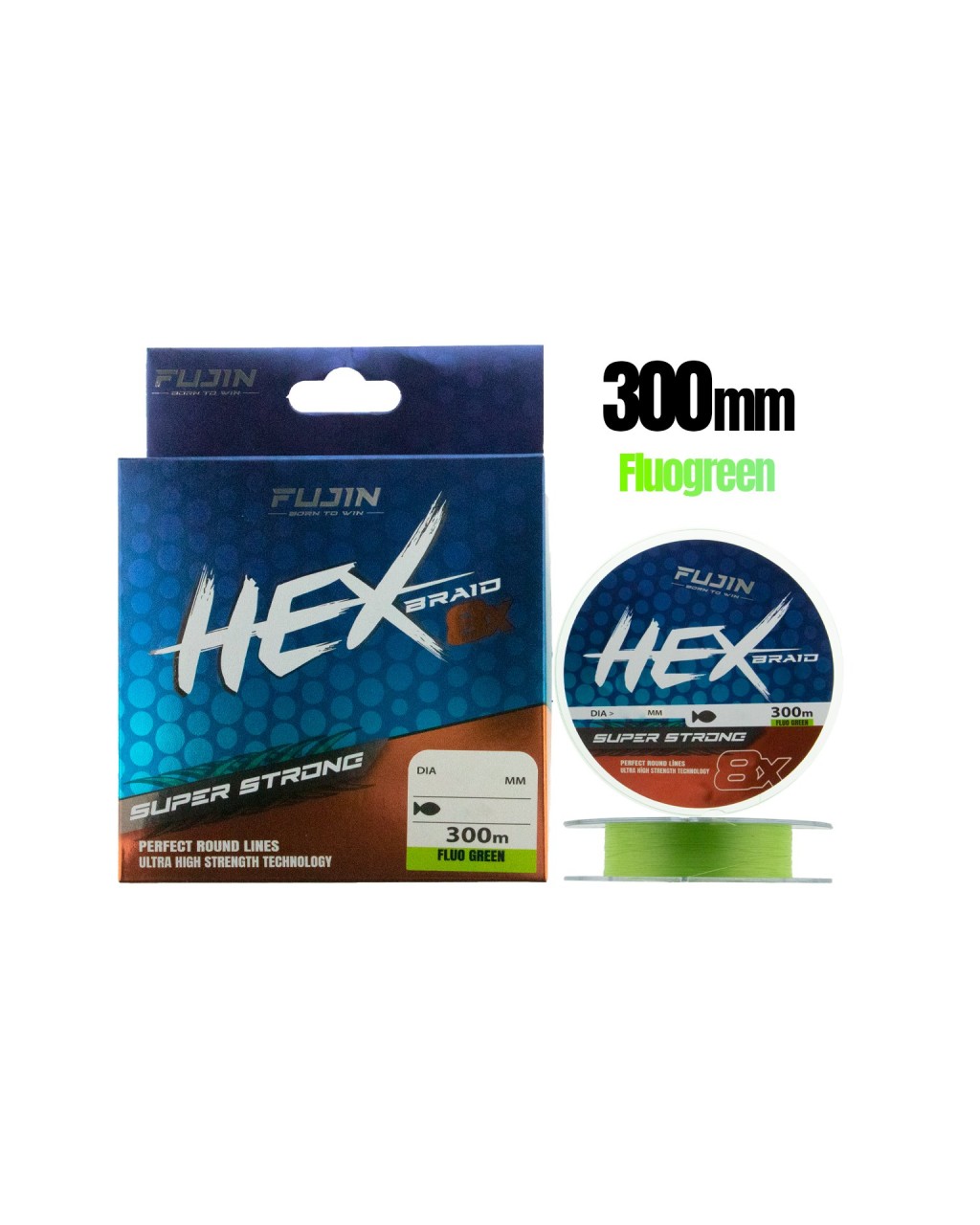Fujin Hex 8X 300Mt. 0.10Mm Fluo Green