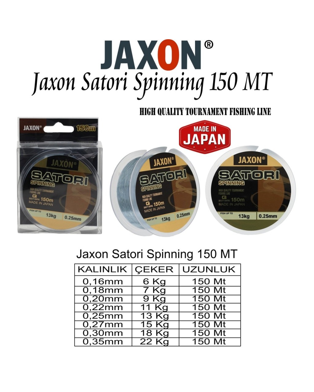 Jaxon Satori Spinning 150 MT 0,22 Mm