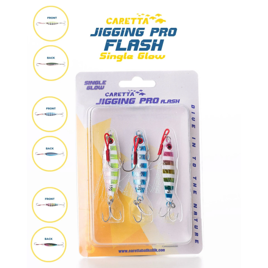 Caretta Jigging Pro Flash Jig Yem Single Glow - 20 G