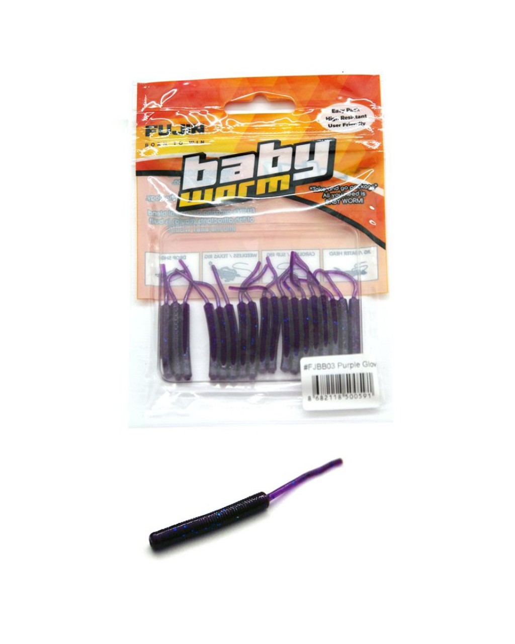 Fujin Baby Worm Fjbw03 5,2Cm Floating Purple Glow