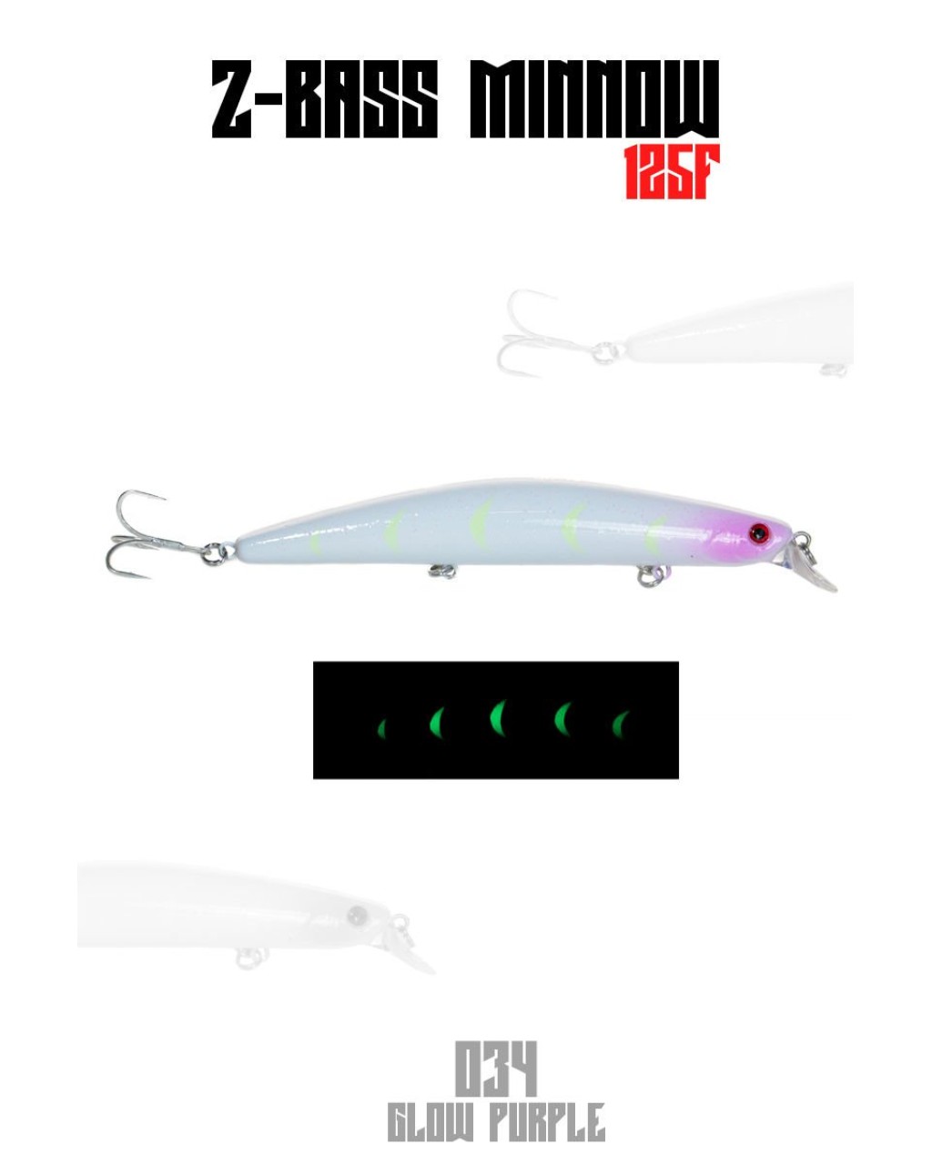 Fujin Z-Bass Minnow 125F 21Gr #034 Glow Purple