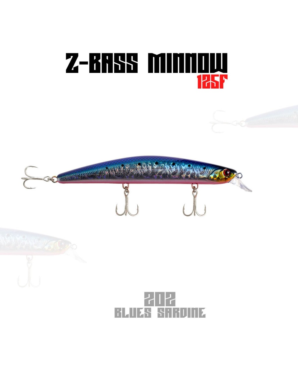 Fujin Z-Bass Minnow 125F 21Gr Maket Balık 202 Blues Sardine