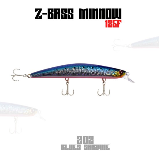 Fujin Z-Bass Minnow 125F 21Gr Maket Balık 202 Blues Sardine