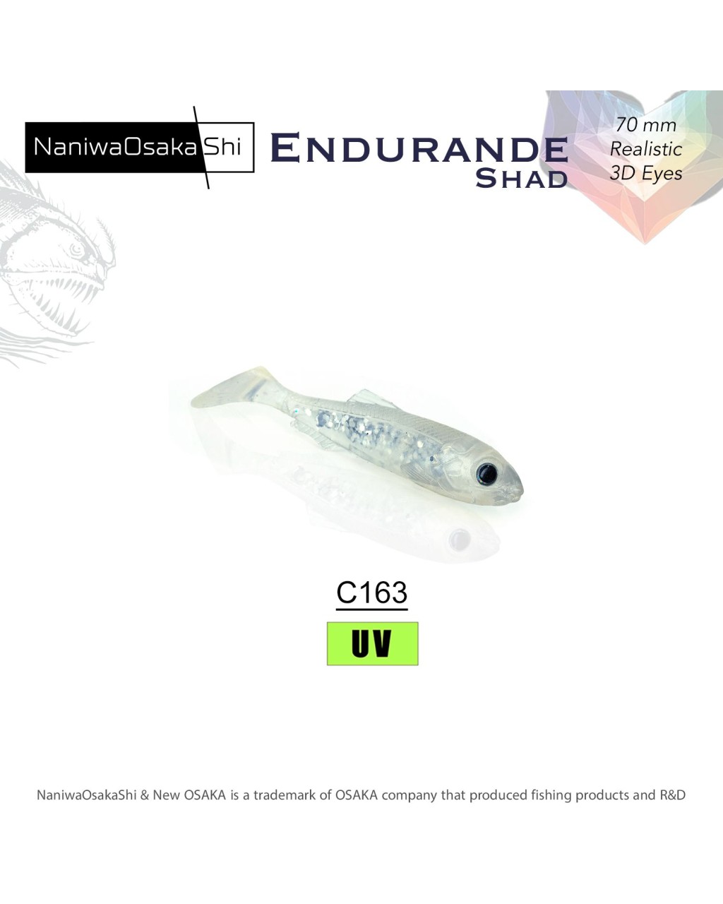 Nanıwaosakashı Endurande Shad 70Mm C163 Ghost Silver